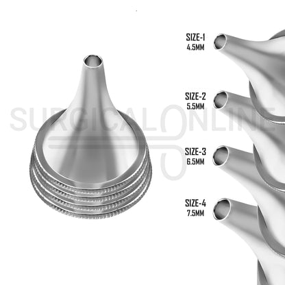 4 Pcs Boucheron Ear Specula 1, 2, 3 & 4 Sizes Speculum Set