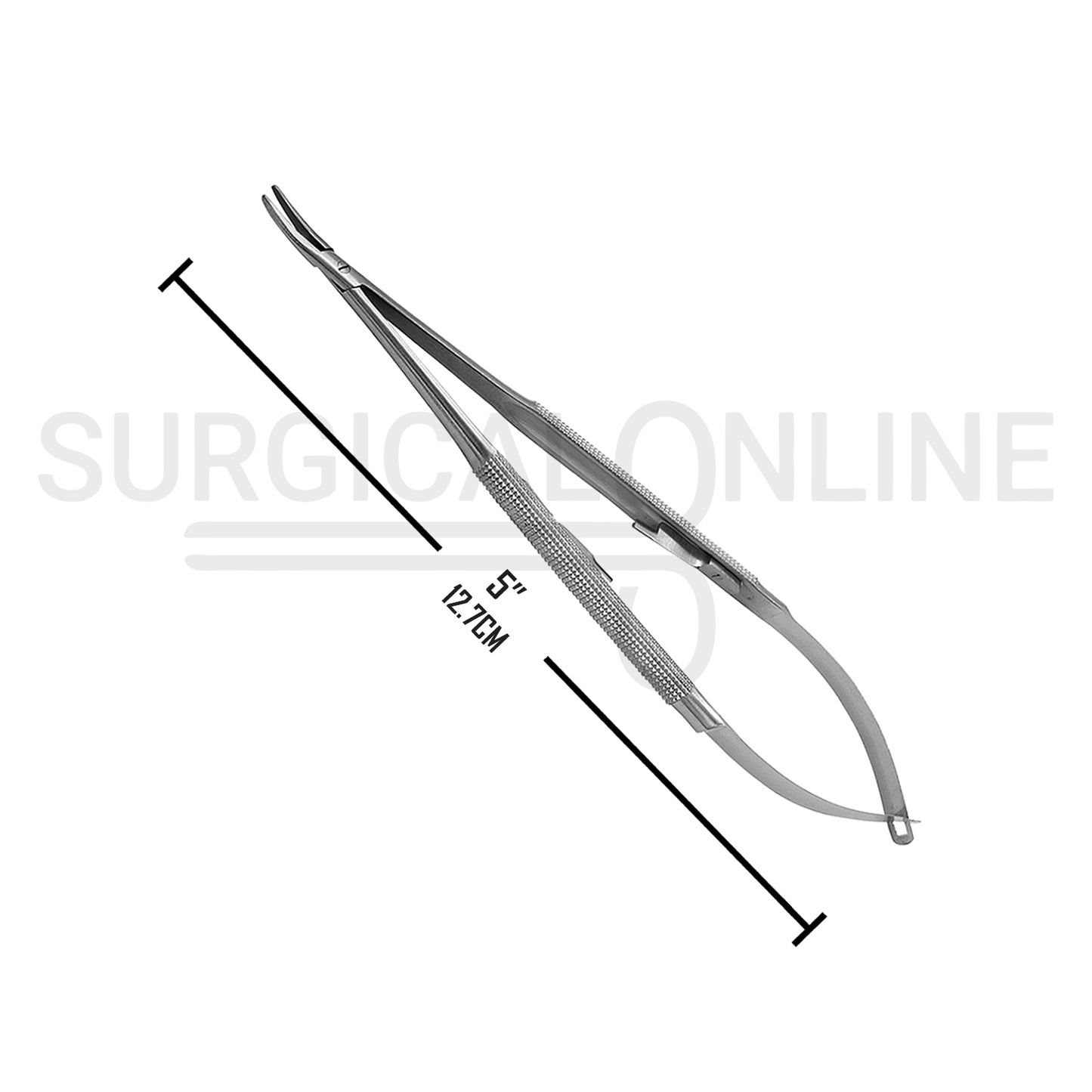 Castroviejo Micro Needle Holder 5.00″ Curved Smooth Tip With Lock