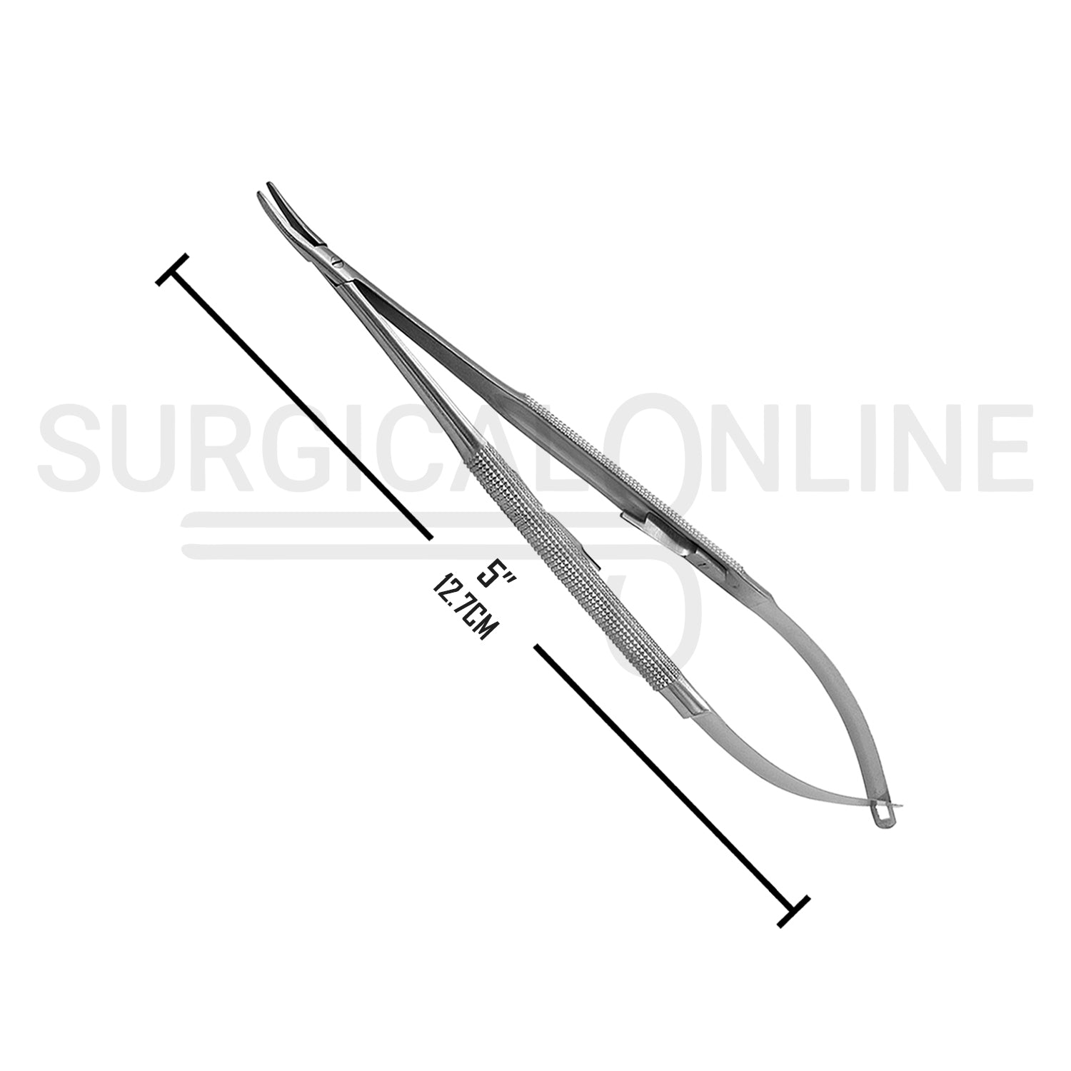 Castroviejo Micro Needle Holder 5.00″ Curved Smooth Tip With Lock