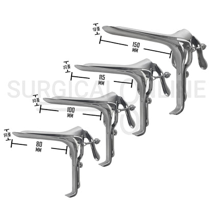 4-Pcs Graves Vaginal Speculum Small, Medium, Large & X-Large Set