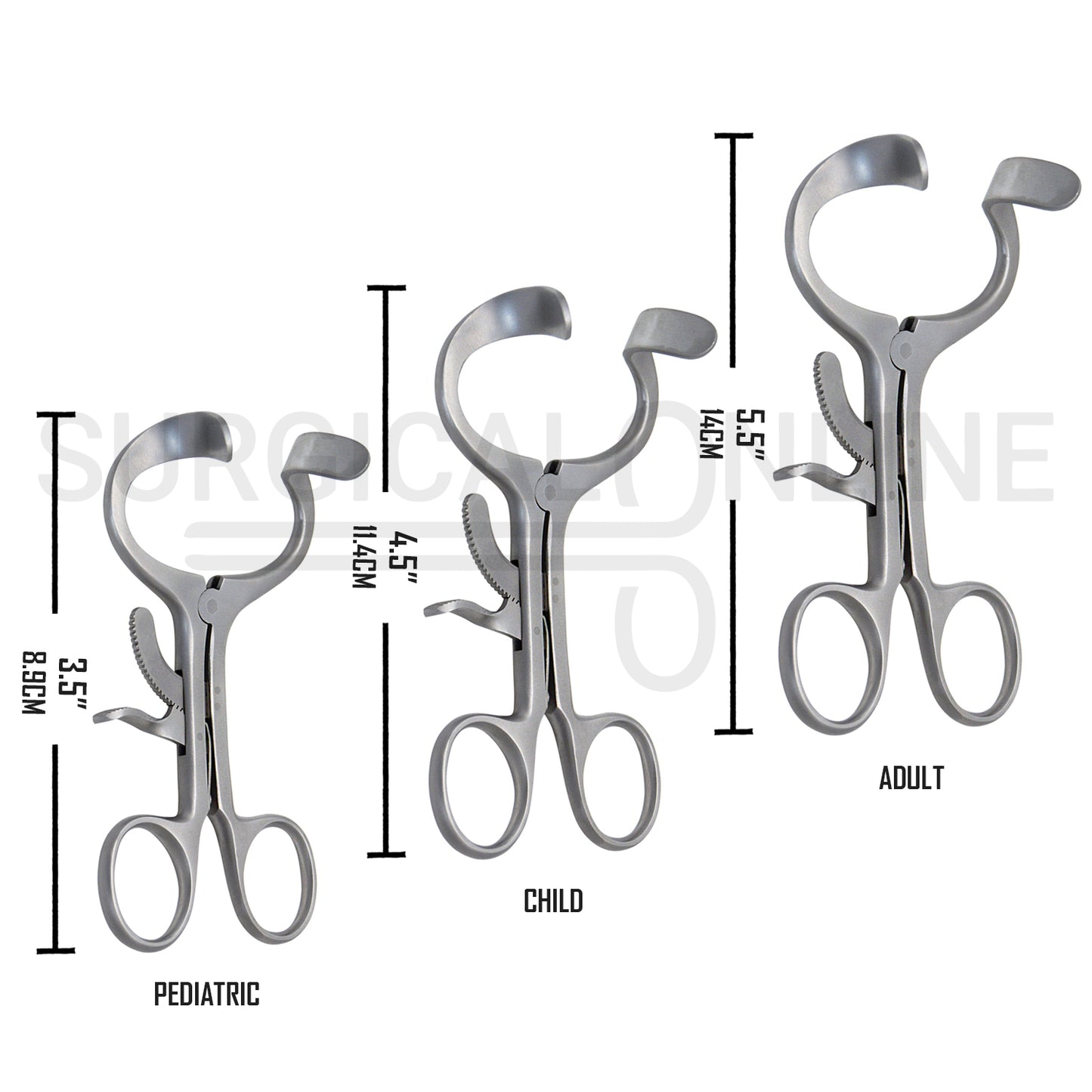 3 Pcs Molt Mouth Gag Retractor 3.5″, 4.5″ & 5.5″ Set