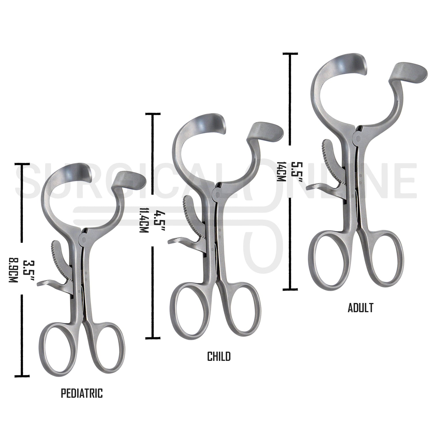 3 Pcs Molt Mouth Gag Retractor 3.5″, 4.5″ & 5.5″ Set