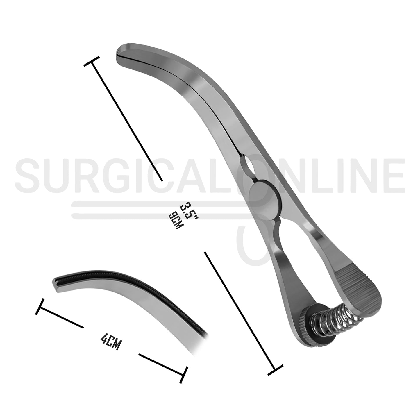Glover Bulldog Clamp With Spring Adjusting Screw 3.5" Curved 4cm Jaws