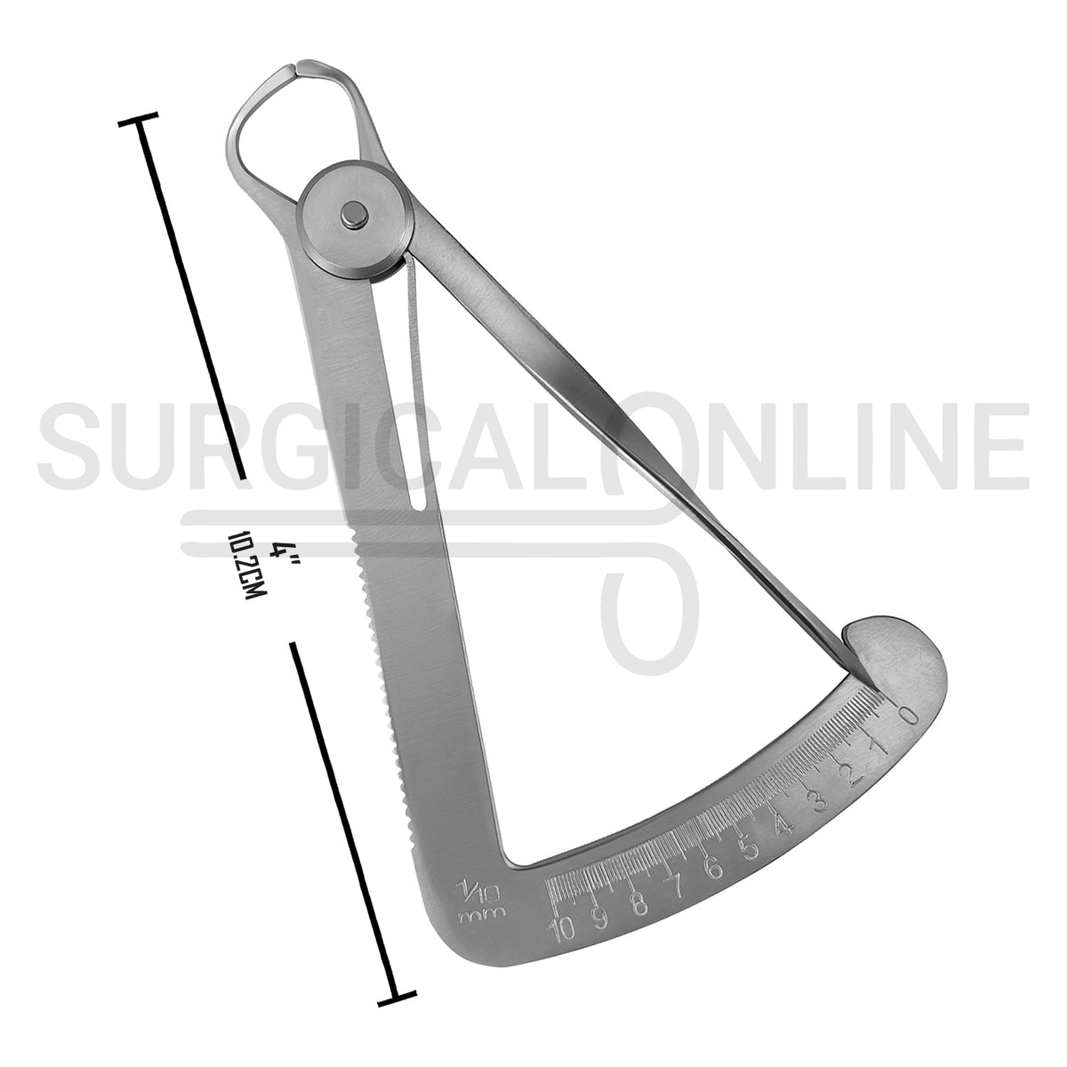 Crown Gauge Iwanson Spring Caliper 4″ Blunt Tips 0–10mm Scale