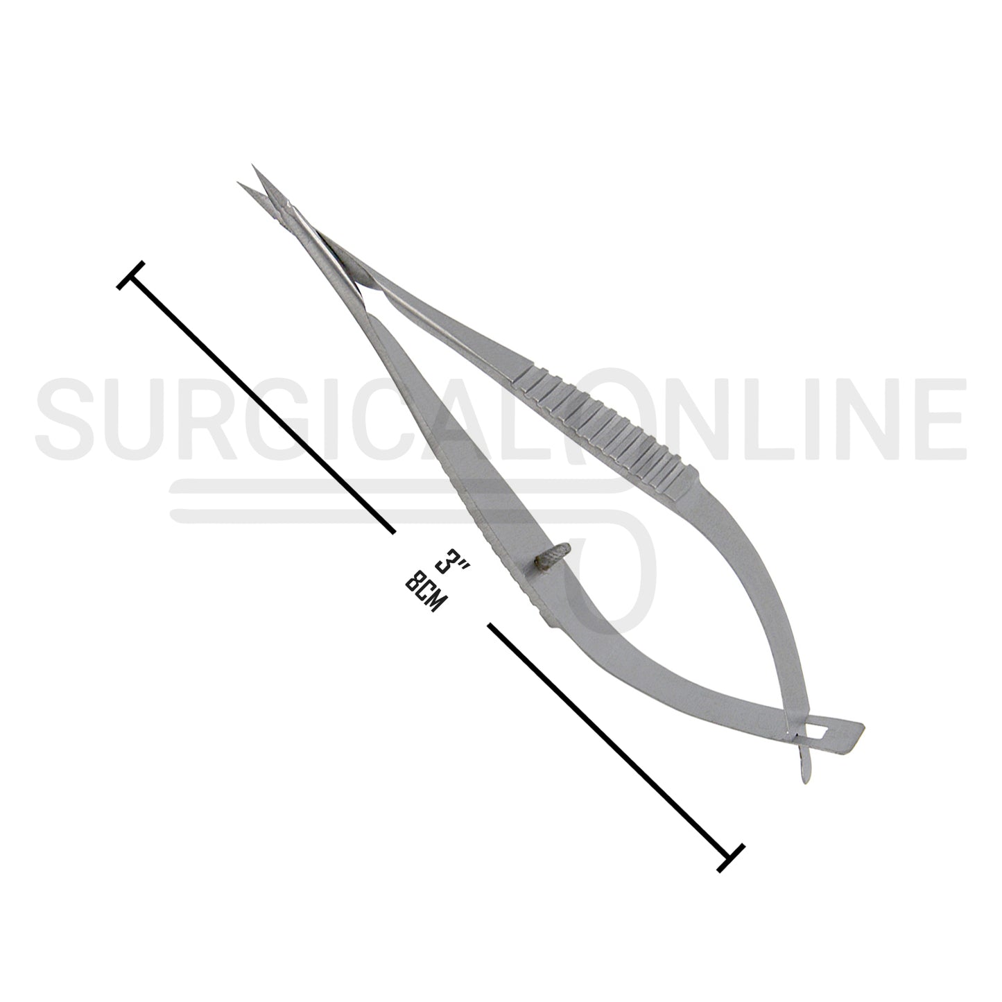 Micro Vannas Scissors Spring Handle 3″ Straight Sharp Blades