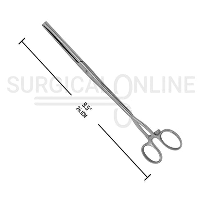 Museux Tenaculum Forceps 6mm Wide 2×2 Teeth 9.5″ Straight