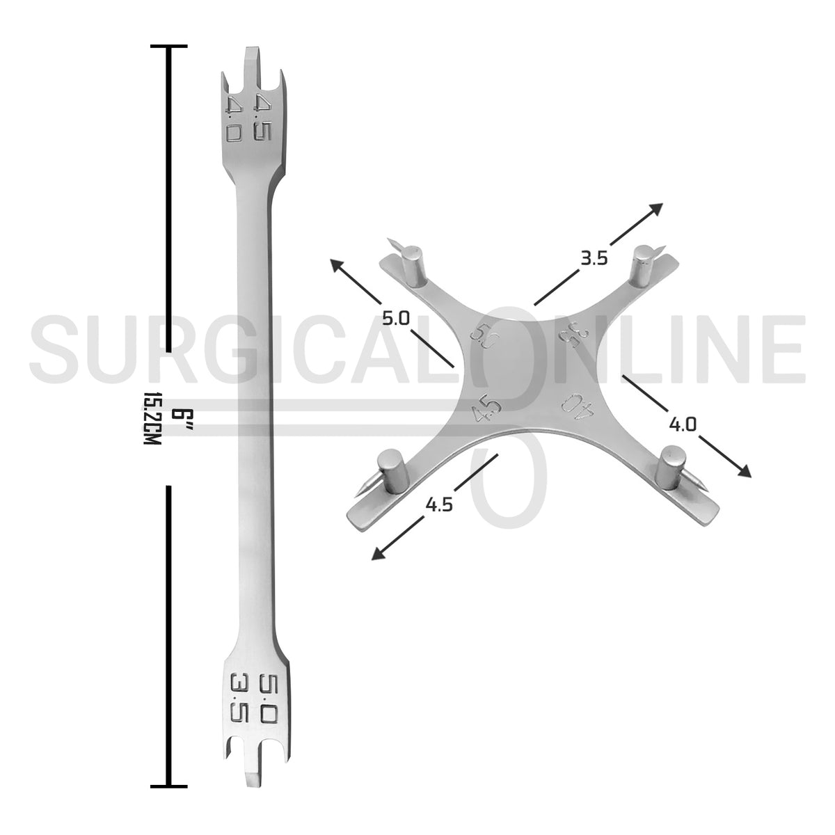 2 Pcs Bracket Positioning Star Boone & Height Gauge Wick Type Orthodontic Set