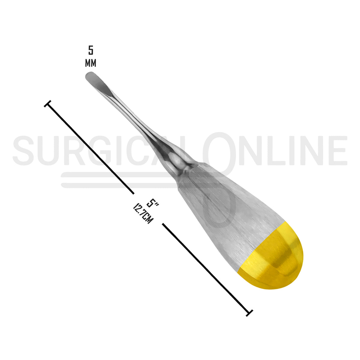Luxating Elevator 5mm Straight Tip 5″ Half Gold Handle
