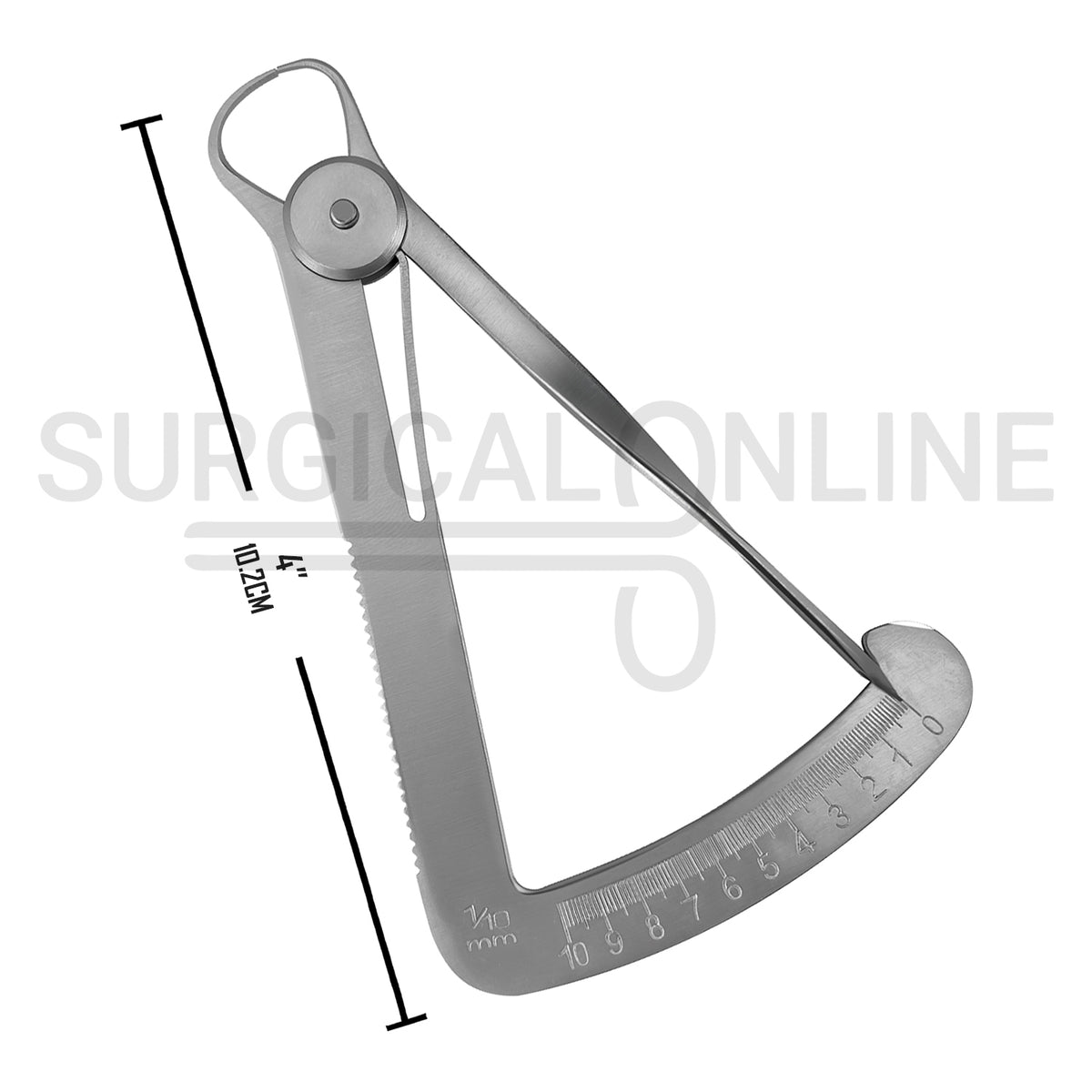 Crown Gauge Iwanson Spring Caliper 4″ Sharp Tips 0–10mm Scale