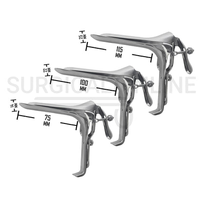 3 Pcs Pederson Vaginal Speculum Small, Medium & Large Set