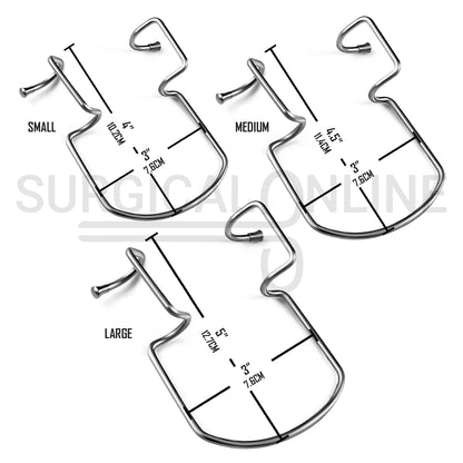 3 Pcs Omega Glance Orringer Cheek Retractor #1, #2 & #3 Set
