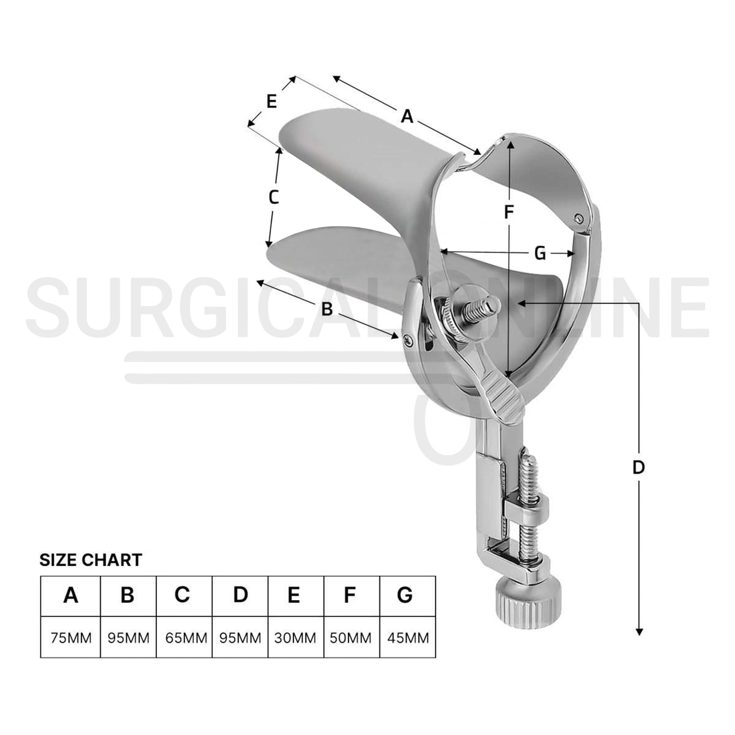 Sakuras Vaginal Speculum Medium With 2 Opposite Sides Screws