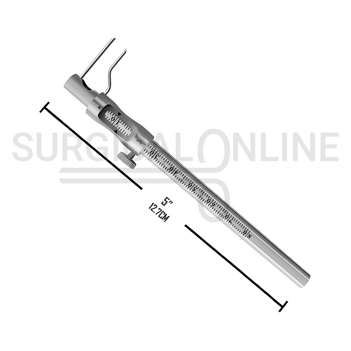 Krekeler Sliding Caliper Round Gauge 5″ 0–80mm Curved