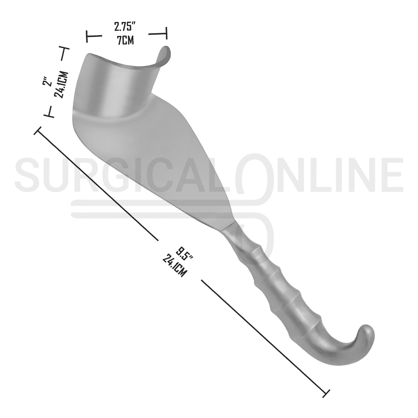 Delee Retractor 9.50" Universal Blade 2.75" X 2"