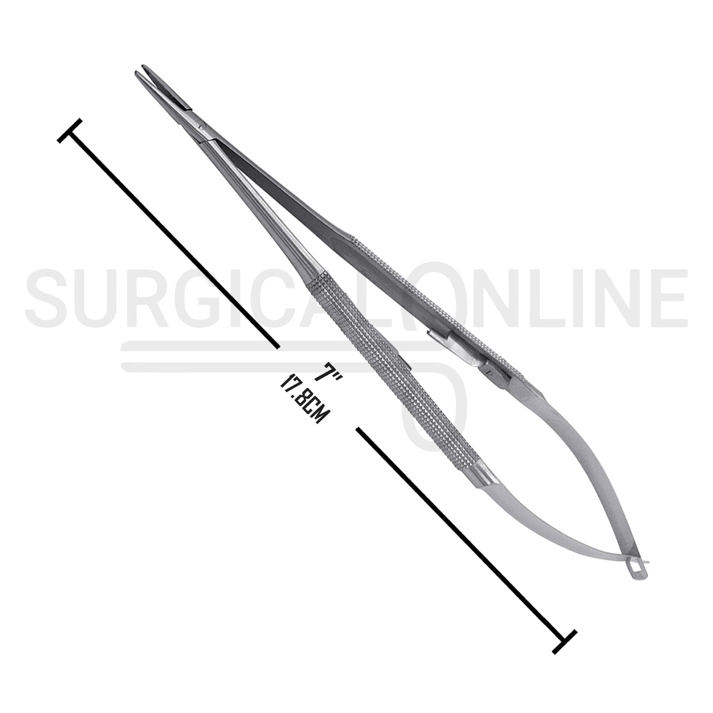 Castroviejo Needle Holder 7.00″ Straight Serrated Tip With Lock
