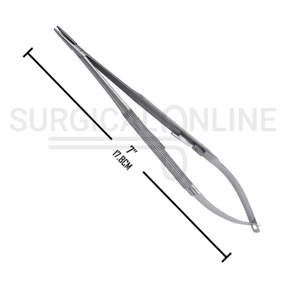 Castroviejo Needle Holder 7.00″ Straight Serrated Tip With Lock
