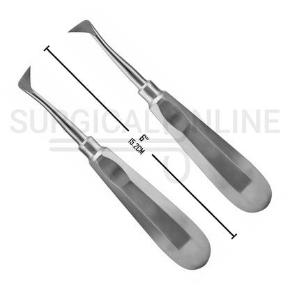 2 Pcs Dental Seldin Elevator #1L Left & #1R Right Angled Set