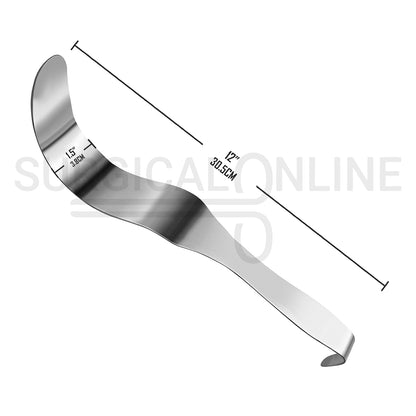 Deaver Retractor 1.5″ X 12″ Solid Handle
