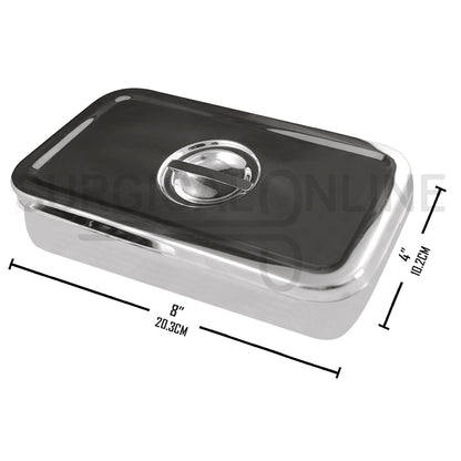 Instrument Sterilization Tray 8″ × 4″ × 2″ With Recessed Grip Lid