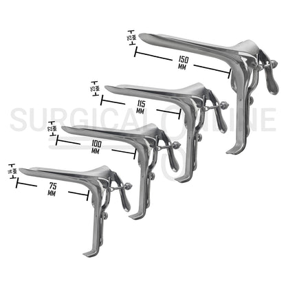 4 Pcs Pederson Vaginal Speculum Small, Medium, Large & X-Large Set