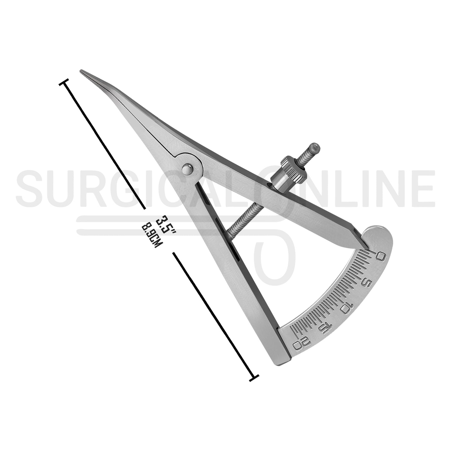 Castroviejo Caliper 3.5″ Angled Graduated 0–20mm