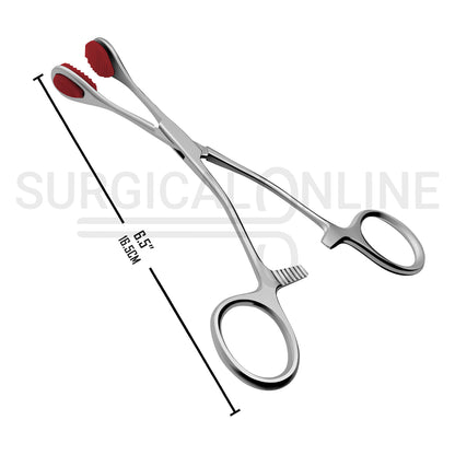 Young Tongue Forceps 6.5″ With Rubber Inserts Jaws