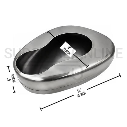 Urinal Bedpan 14″ x 11" x 4″ For Elderly Men & Women Portable Pot