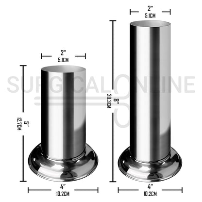 2 Pcs Forceps Jar 4″ × 5″ & 4″ × 8″ Holloware Instrument Holder Set
