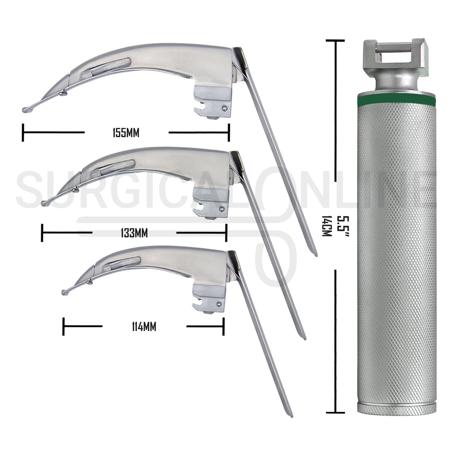 McCoy Flexi-Tip Fiber Optic Laryngoscope Set W/Carrying Case