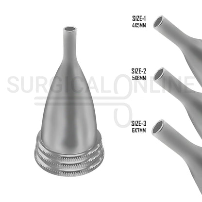 3 Pcs Gruber Ear Specula Oval Adult Sizes 1, 2 & 3 Speculum Set