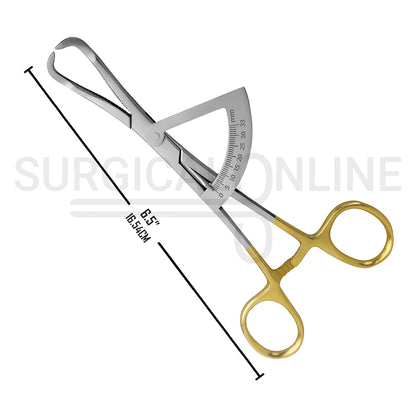 Bone Ridge Mapping Caliper 6.5″ 0–35mm Scale W/Gold Handles