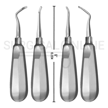 4 Pcs Miller Dental Root Elevators East, West, Right & Left Set