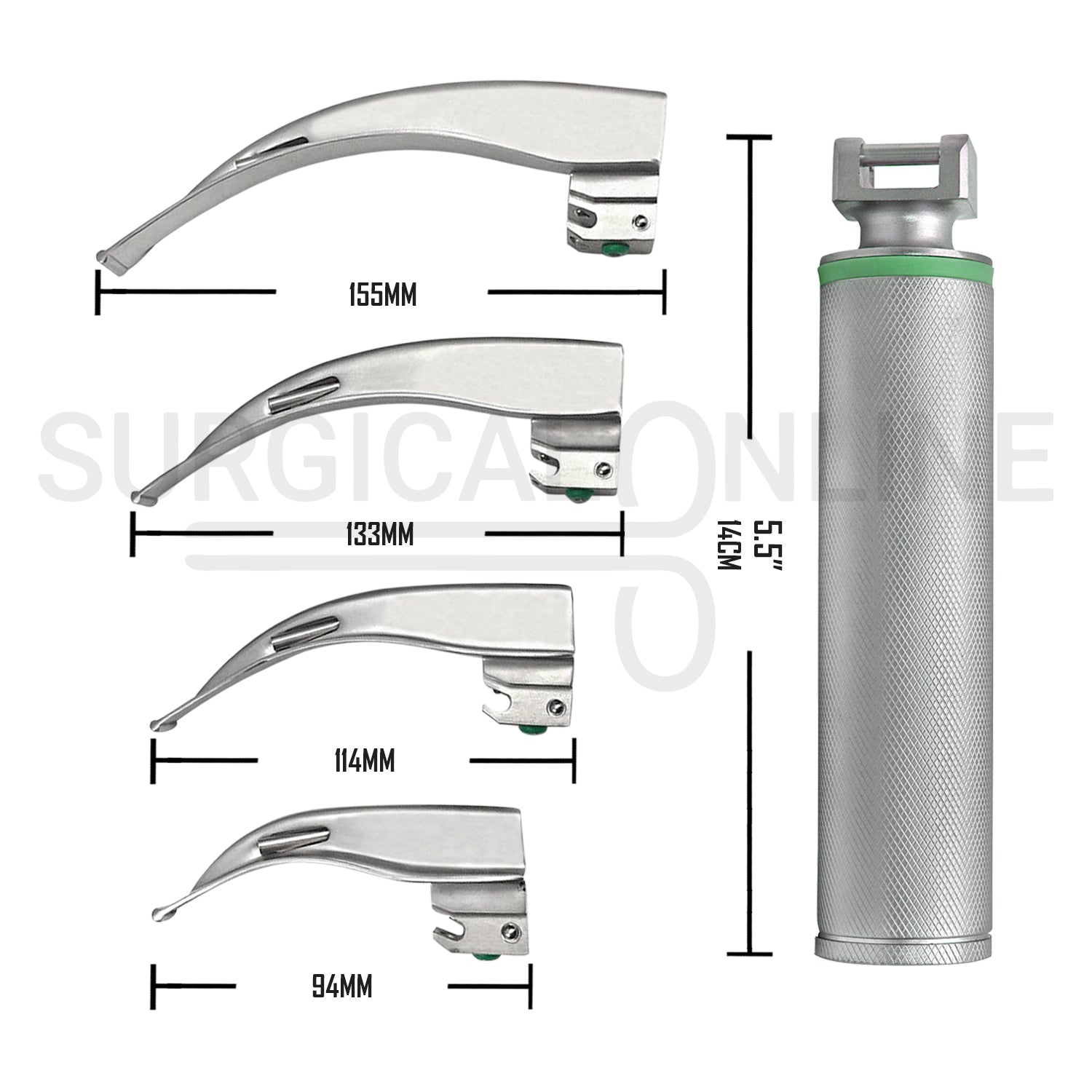 Fiber Optic Laryngoscope Macintosh Set With Carrying Case