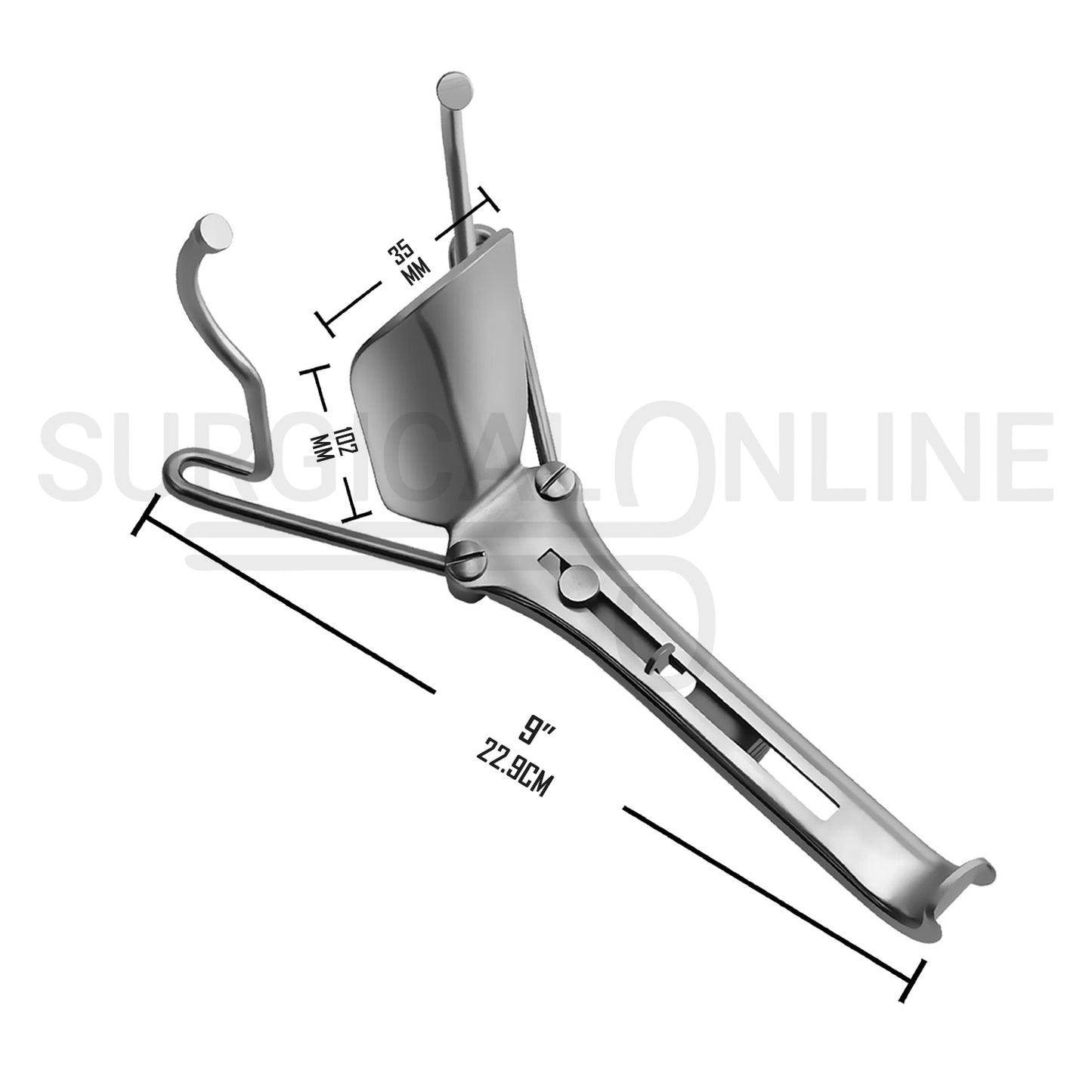 Guttmann Vaginal Speculum 9" Long, 4" x 1 3/8" Solid Center Blade