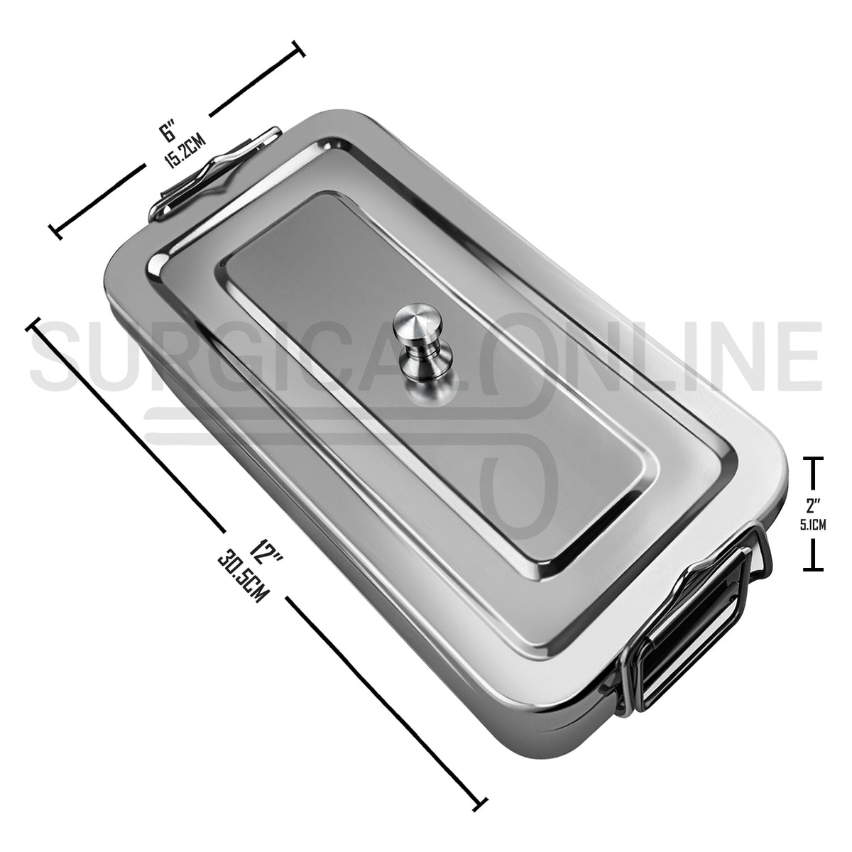 Instruments Sterilization Box 6″ × 12″ × 2″ With Lid