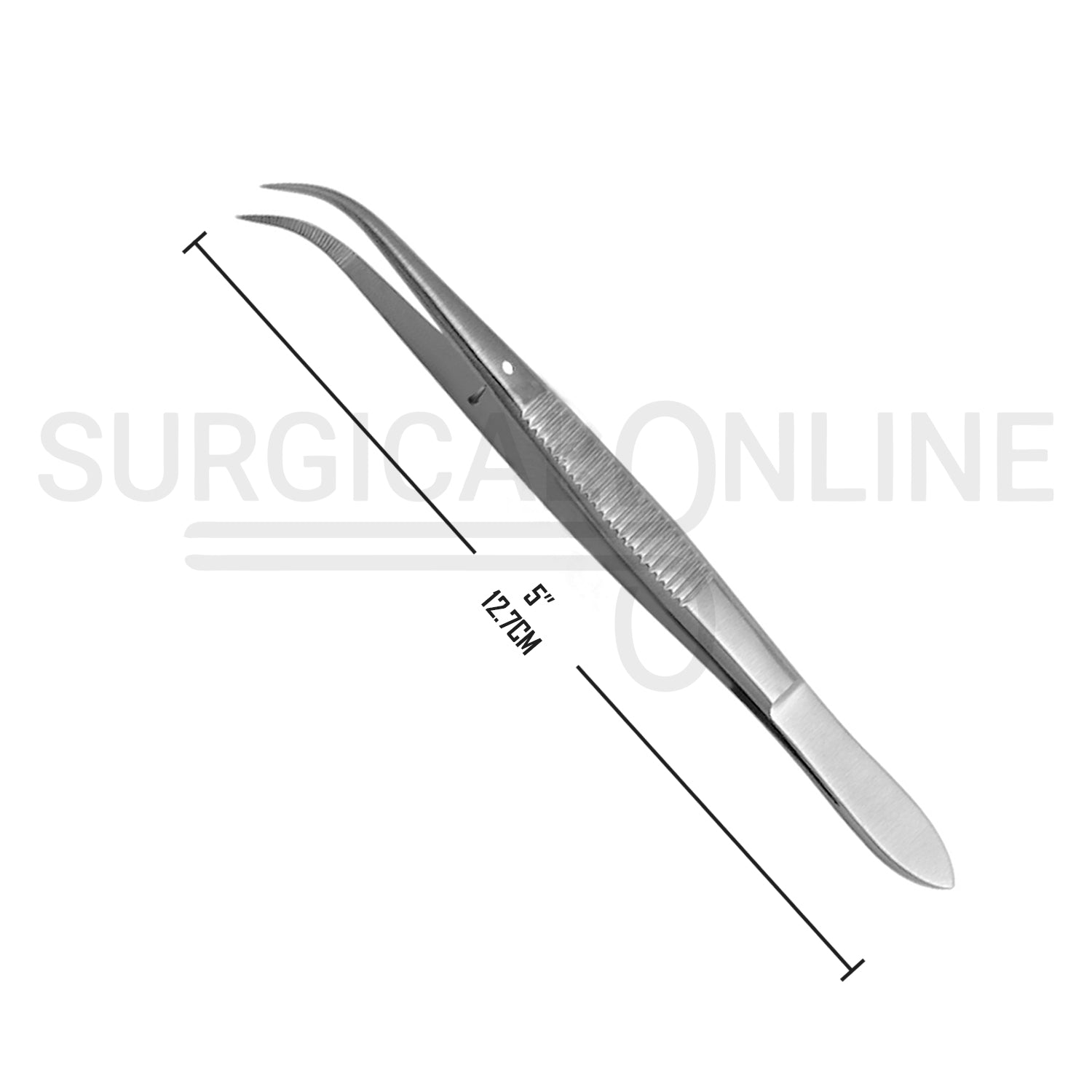 Splinter Forceps 5.00" Fine Point Curved Serrated Tips