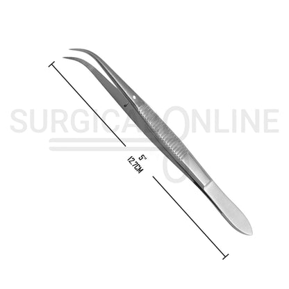 Splinter Forceps 5.00" Fine Point Curved Serrated Tips