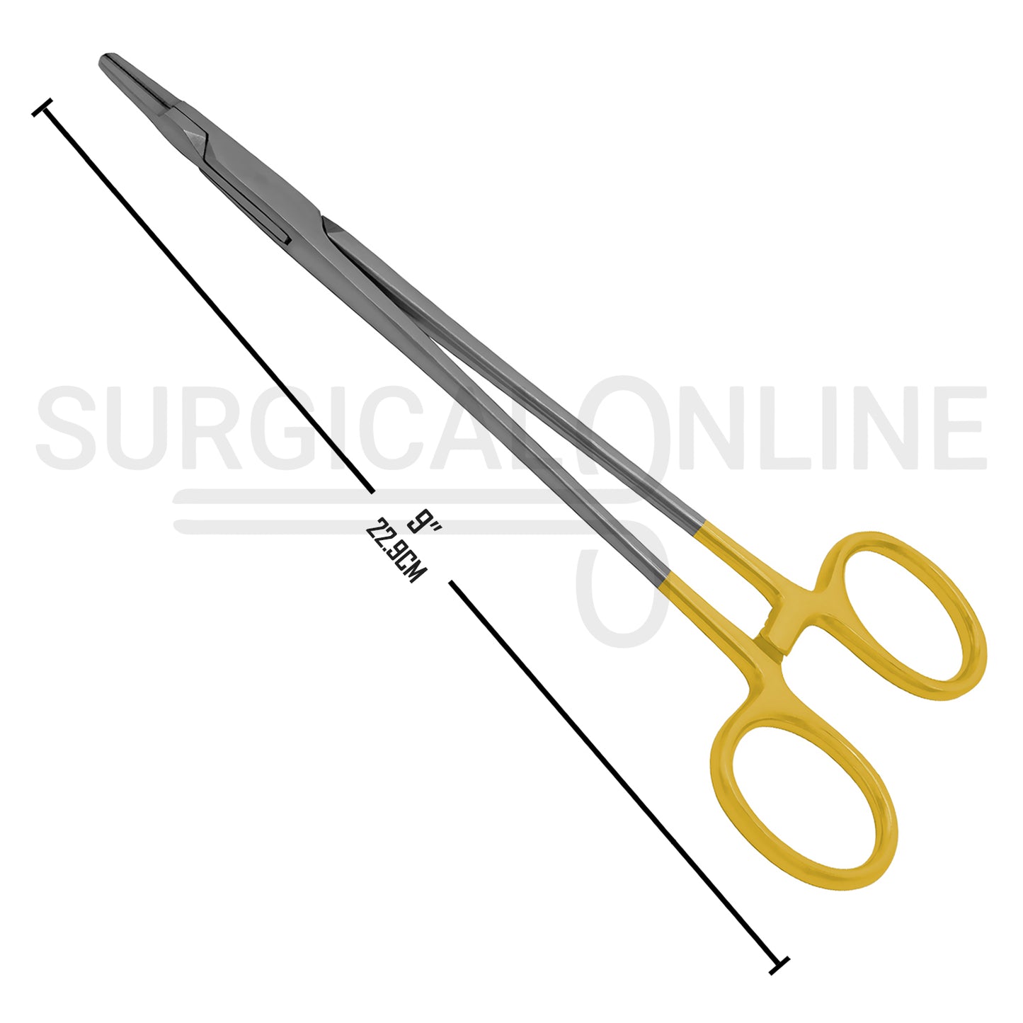 TC Ryder Needle Holder 9″ Serrated Jaws With Gold-Plated Handles