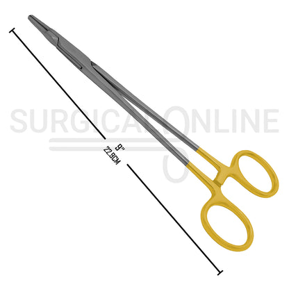 TC Ryder Needle Holder 9″ Serrated Jaws With Gold-Plated Handles