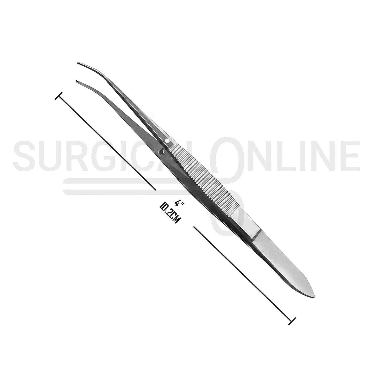 Iris Tissue Forceps 1X2 Teeth Half Curved. 4.00"