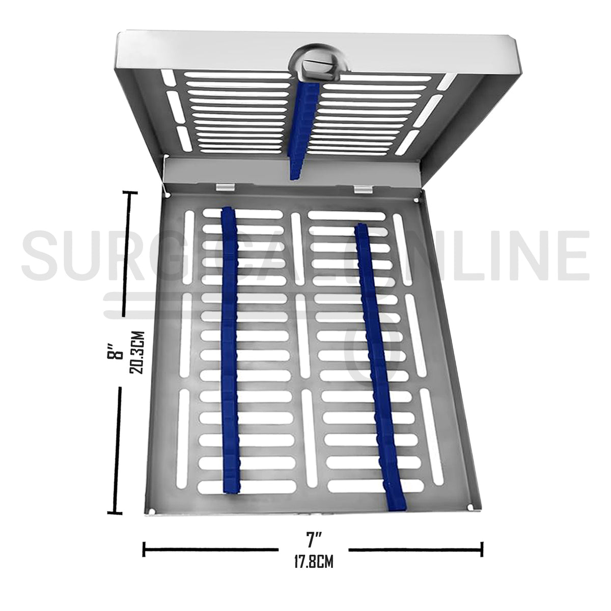 8 Instrument Elevators Sterilization Cassette Tray 7″ × 8″