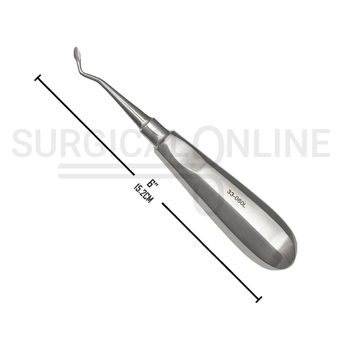 Dental Spade Concave Root Elevator #60L Angled Left 6″