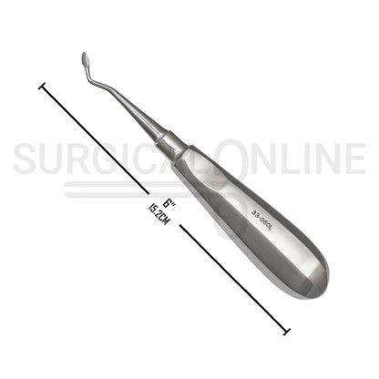 Dental Spade Concave Root Elevator #60L Angled Left 6″