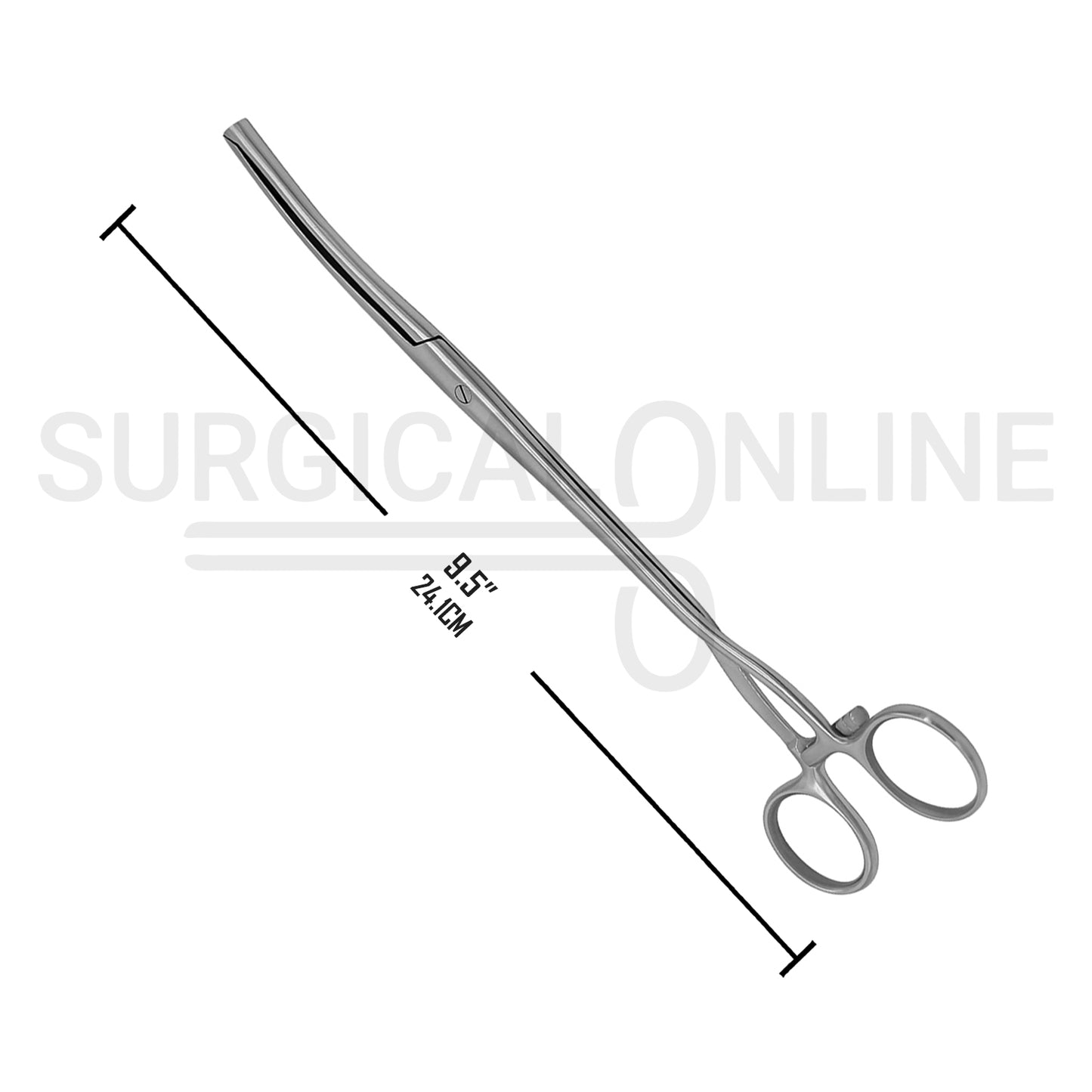 Museux Tenaculum Forceps 6mm Wide 2×2 Teeth 9.5″ Curved