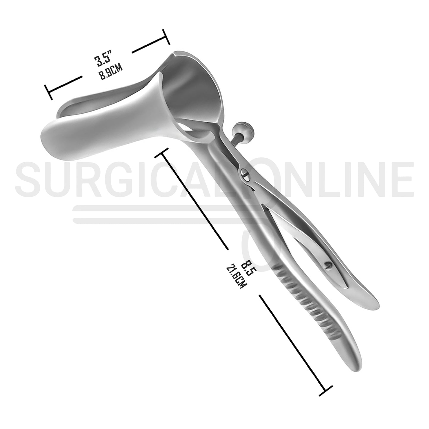 Pratt Rectal Speculum 8.5″ With Set Screw Blades 3.5" Long x 1" Wide