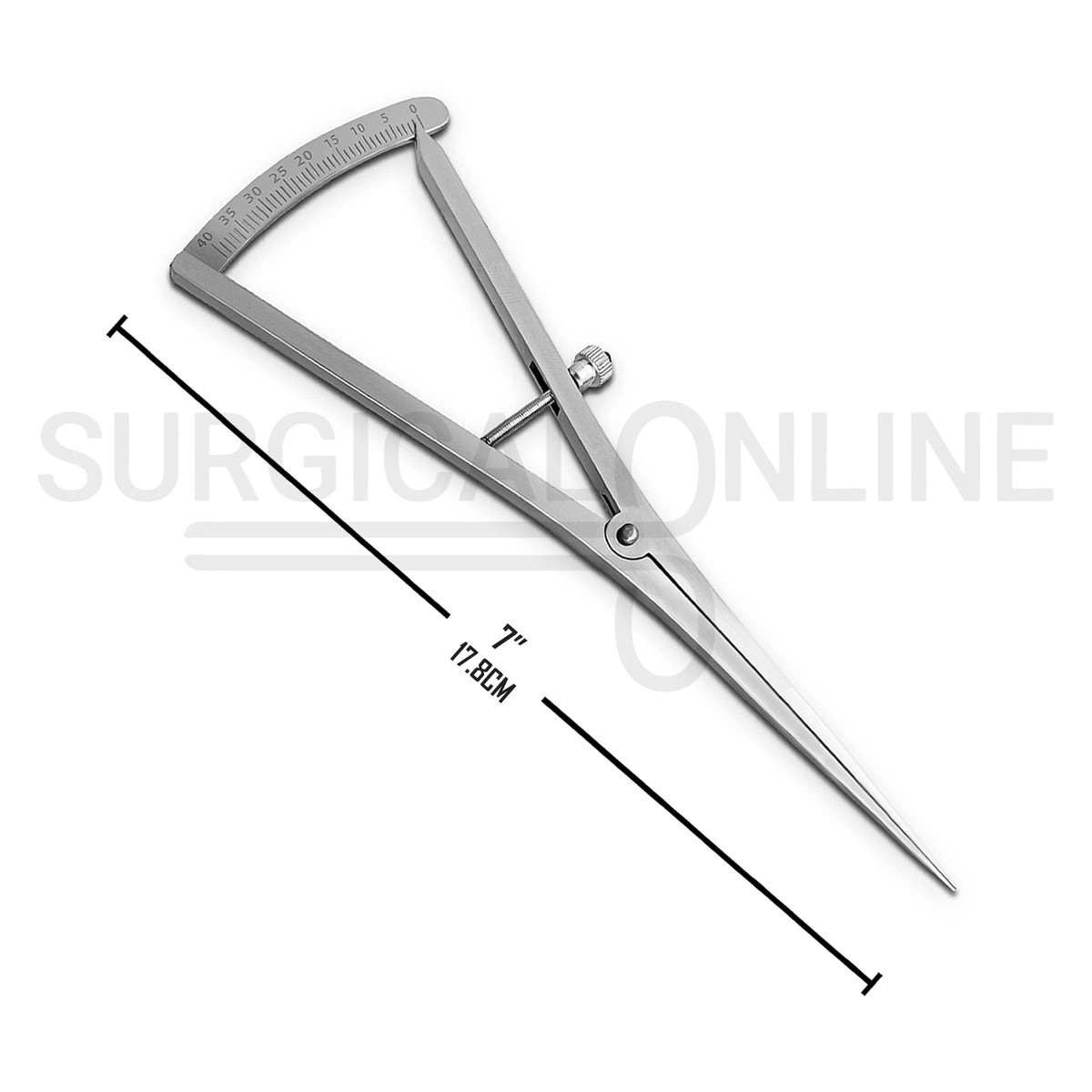 Castroviejo Caliper Long 7″ Straight Graduated 0–40mm