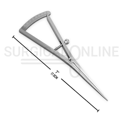 Castroviejo Caliper Long 7″ Straight Graduated 0–40mm