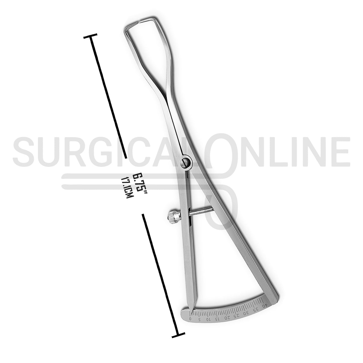 Weiss Modified Castroviejo Caliper 6.75″ Curved Graduated 0–40mm