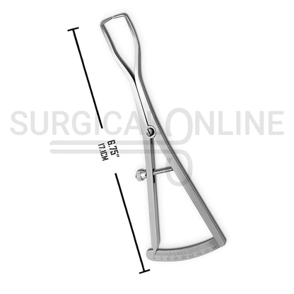 Weiss Modified Castroviejo Caliper 6.75″ Curved Graduated 0–40mm