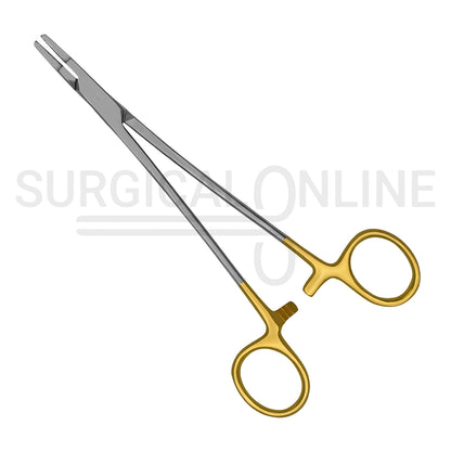TC Ryder Needle Holder 8″ Serrated Jaws With Gold-Plated Handles